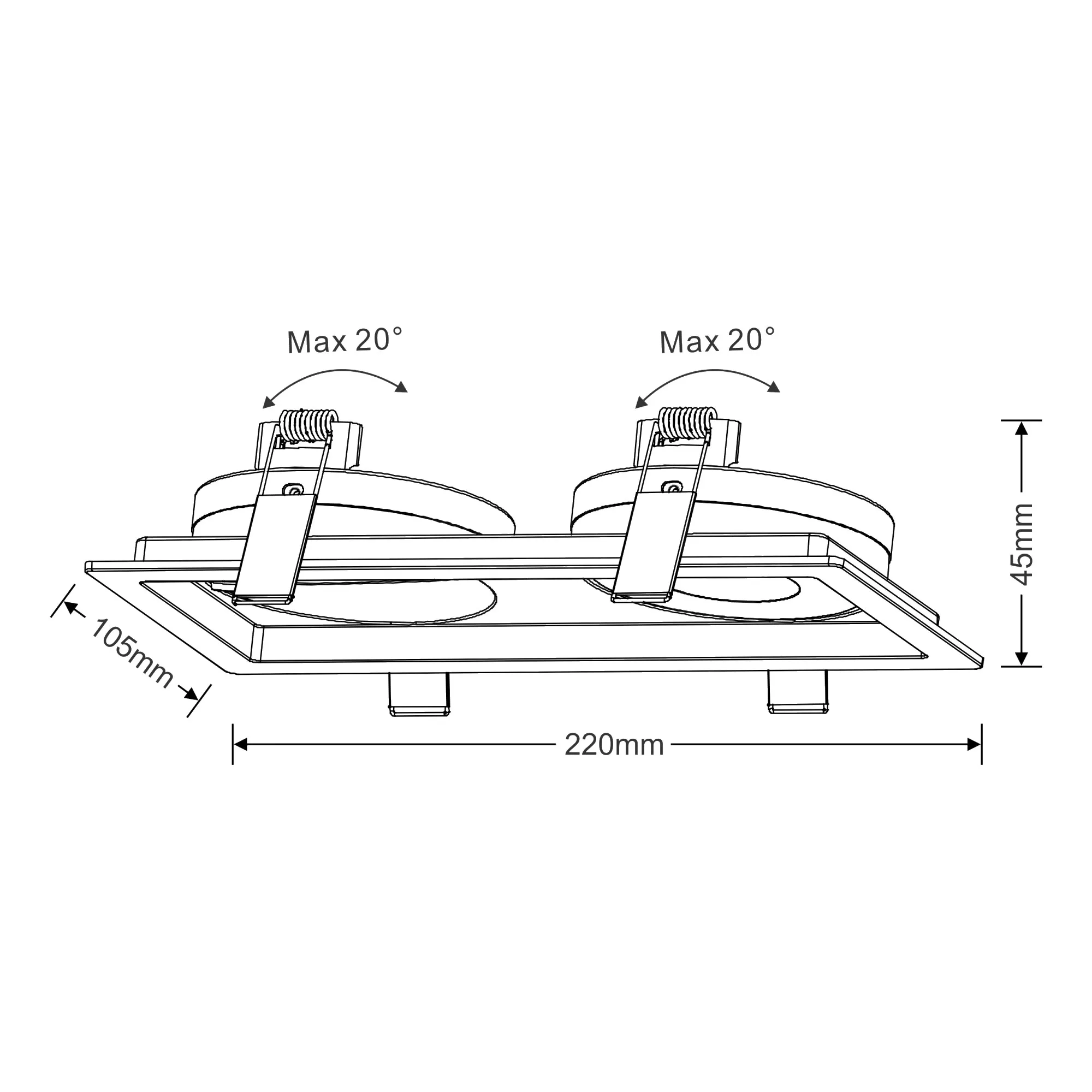 BIZZ 12-2 Recessed Ceiling Luminaires Dlux Multi-Head Recess Ceiling